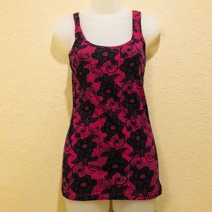 {Rue 21} Hot pink lace graphic print soft tank top